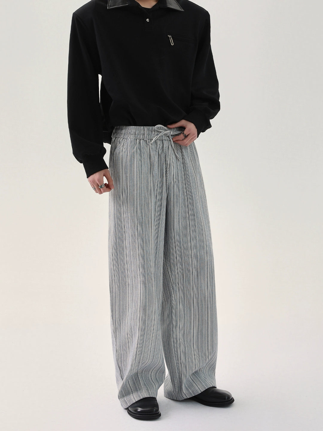 Pantalones casuales de longitud completa con cordón elástico