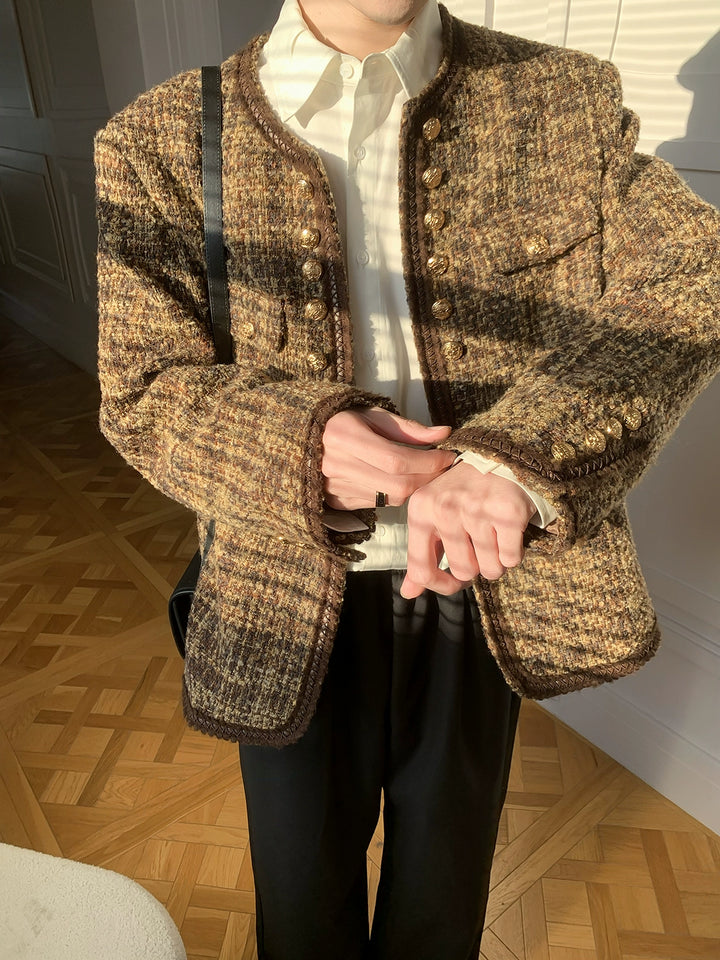 Loose Fit Tweed Jacket