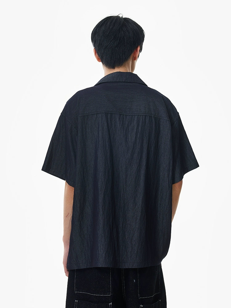 Cuban Collar Short Sleeve Shirt