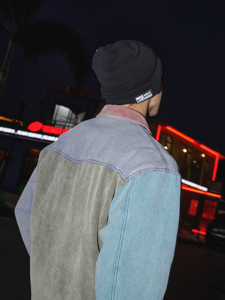 Retro Corduroy Lapel Work Jacket