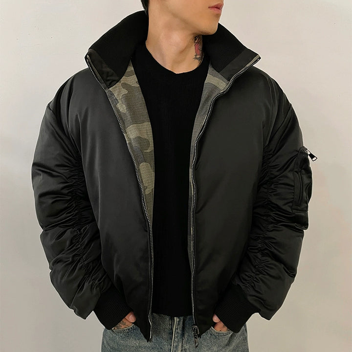 Reversible Camouflage Bomber Flight Jacket