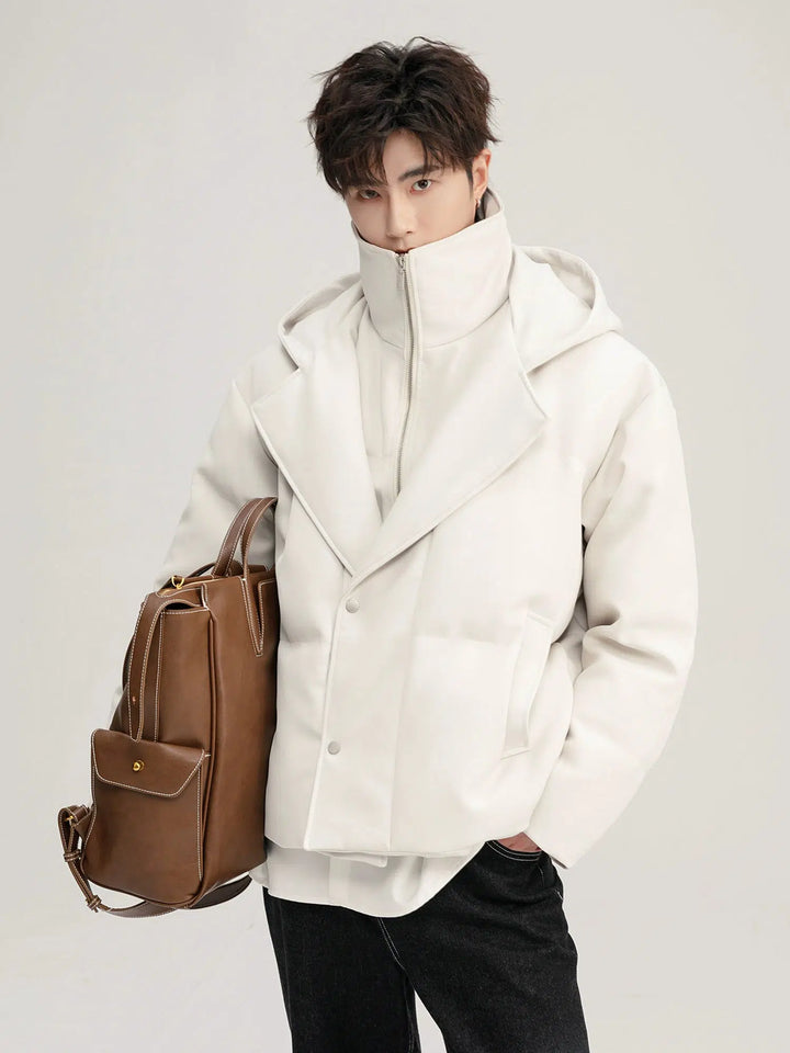 High Collar Lined Hooded Jacket