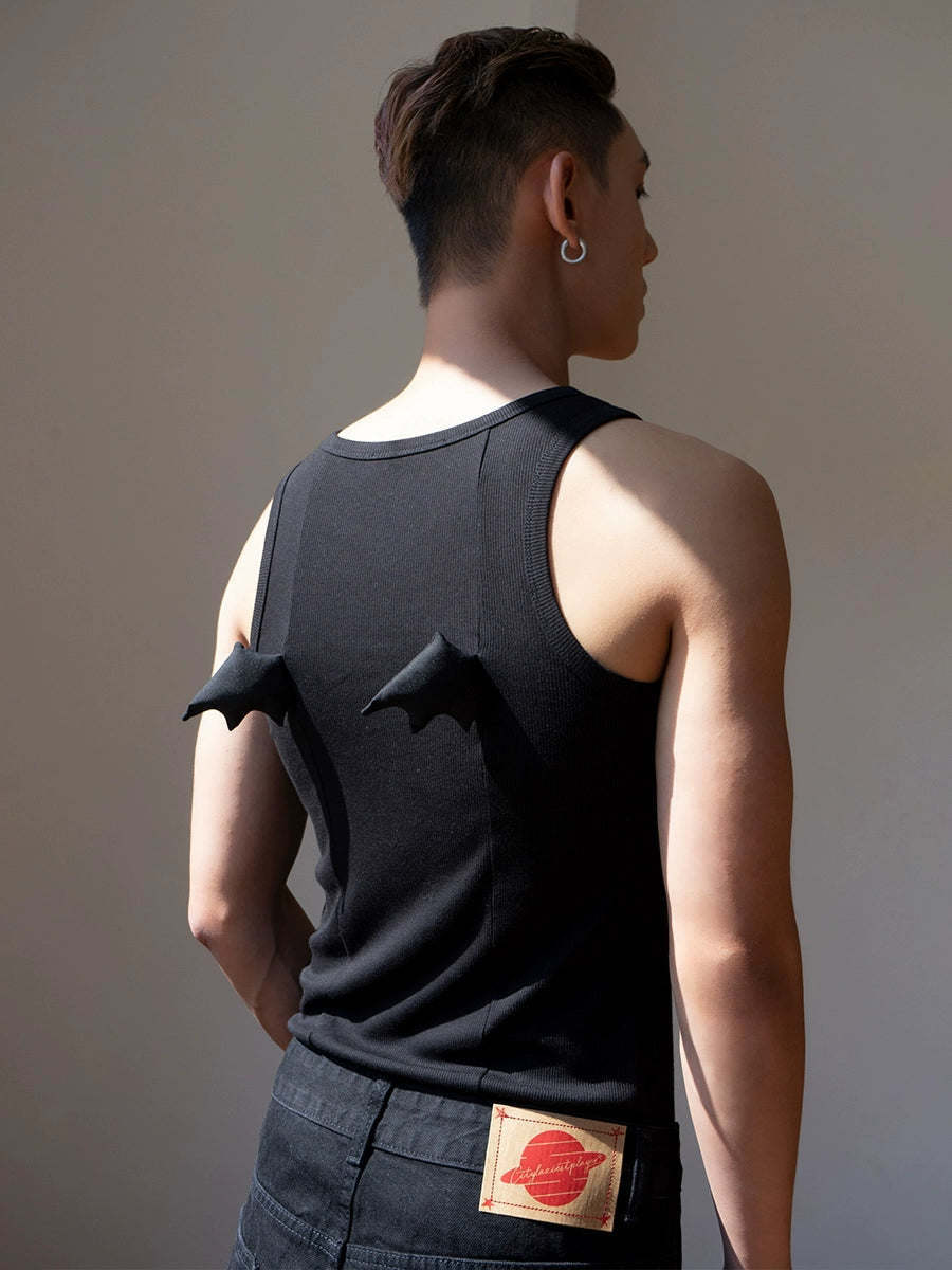 Wings Decoration Slim Fit Vest