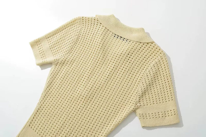 فستان بولو محبوك بتصميم ضيق