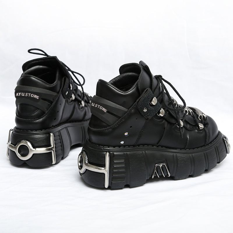 Height-Boost Thick-Soled Punk Booties