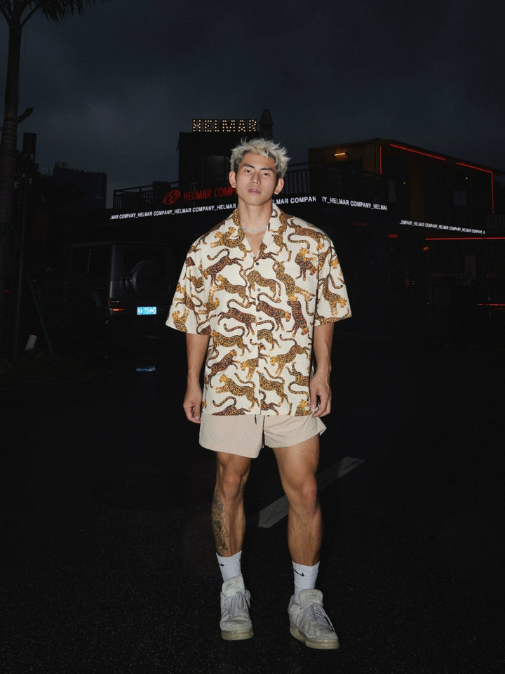 Leopard Print Cuban Collar Hawaiian Shirt