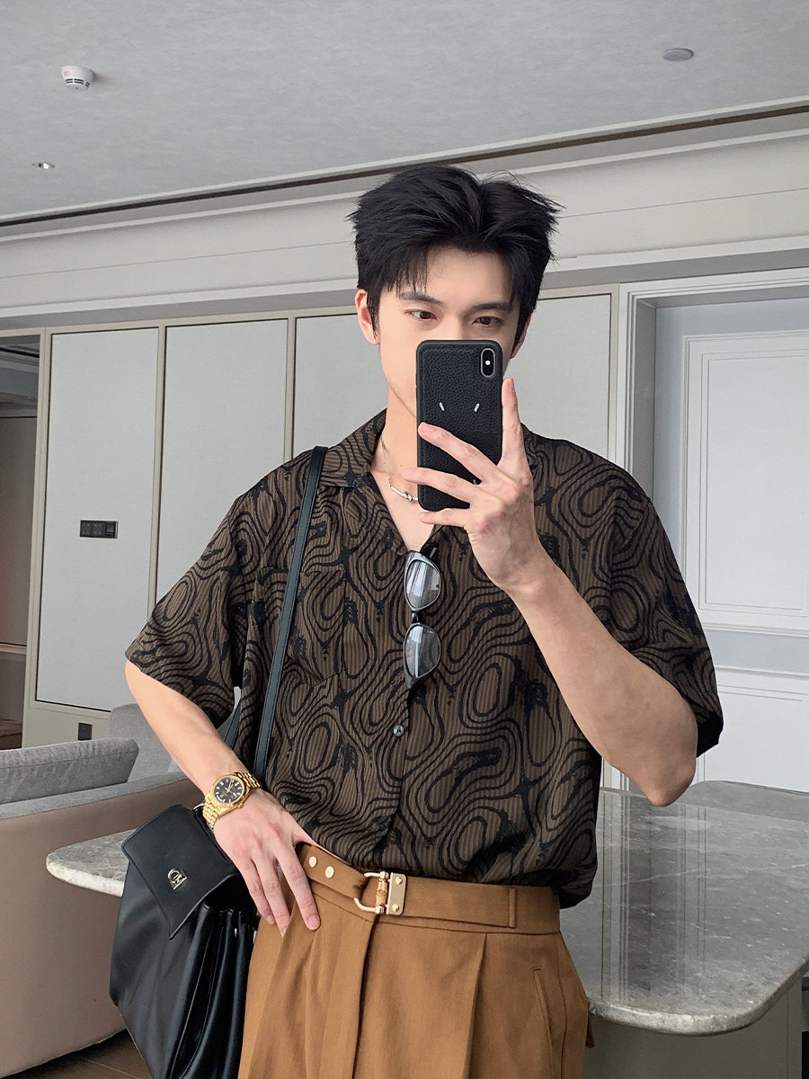 Cuban Collar Short Sleeve  Floral Shirt