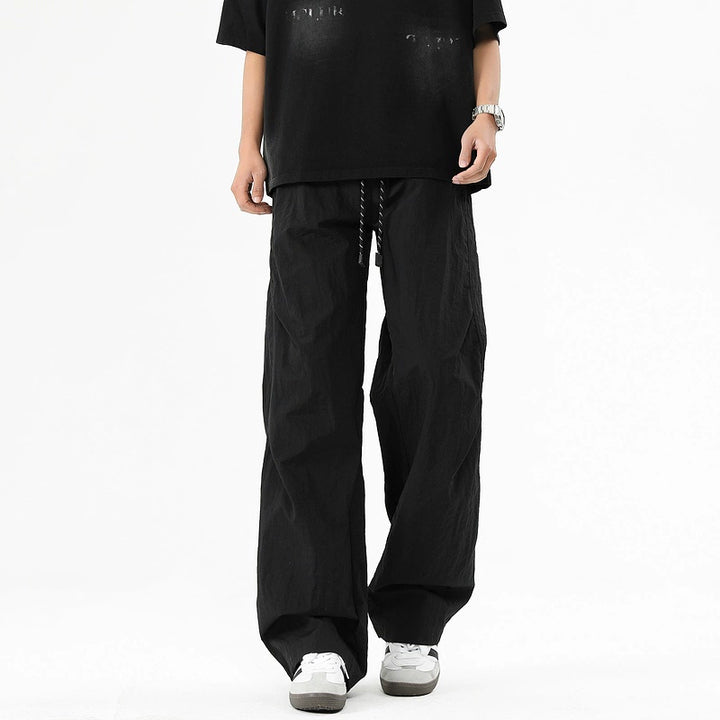 Retro plisowane spodnie paratrooper z szerokimi nogawkami