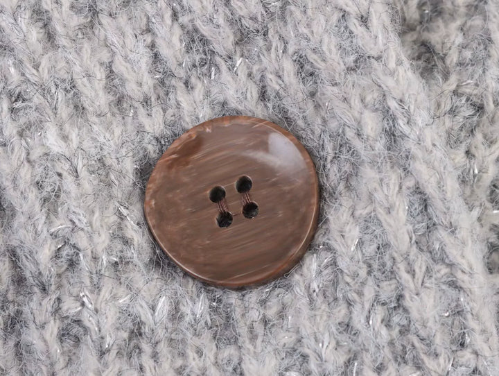 سترة كارديجان فضفاضة محبوكة مزدوجة الصدر