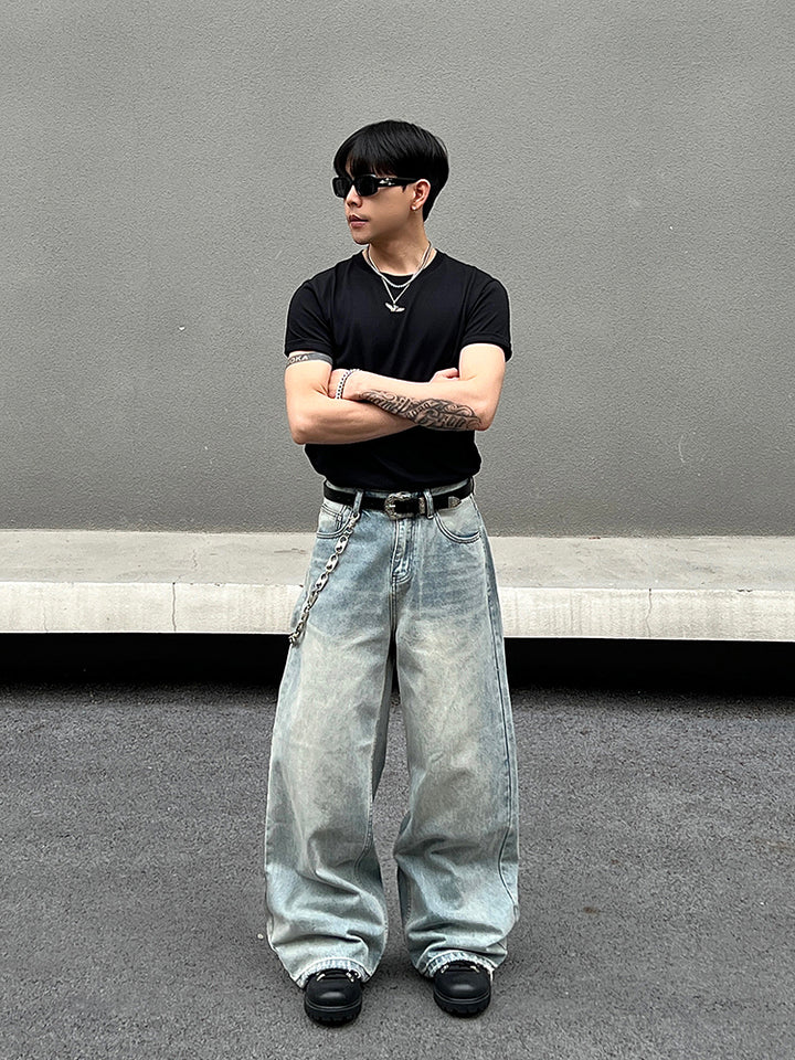Light Blue Wide-leg Jeans