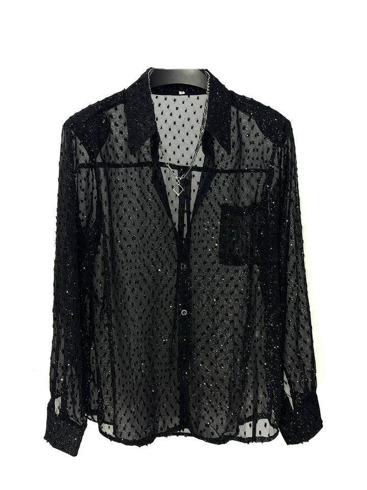 Sheer Long Sleeve Breathable Casual Shirt