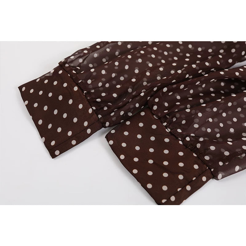 Polka Dot Tie-Waist Top and Skirt