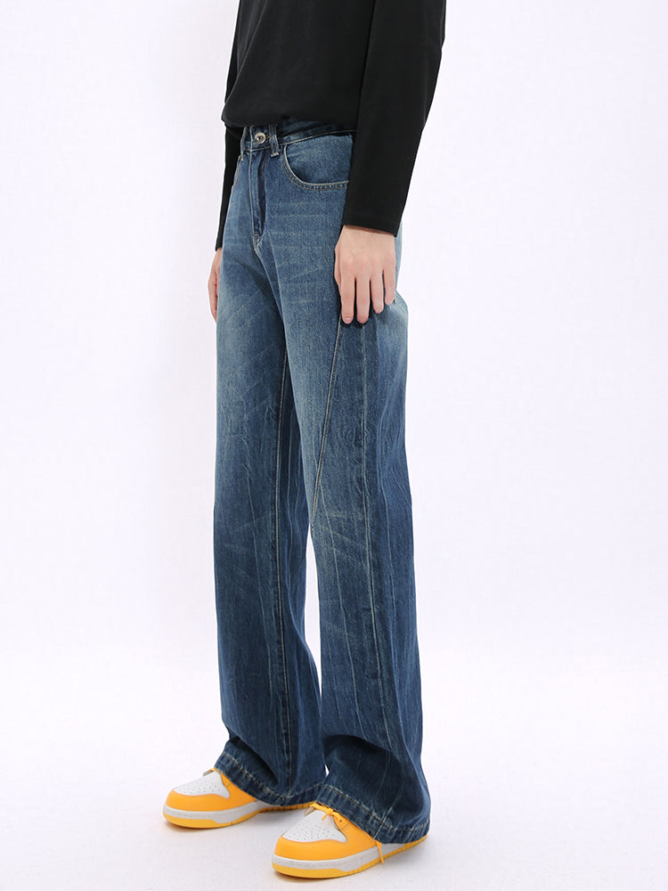 Retro Vasket Flared Mid-Waist Bukser