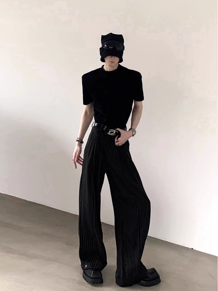 Shoulder Pad Half-High Collar Pullover
