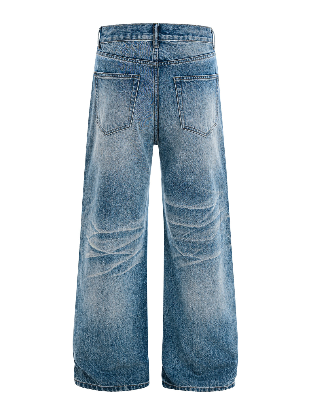 Washed Flared Straight Leg Jeans