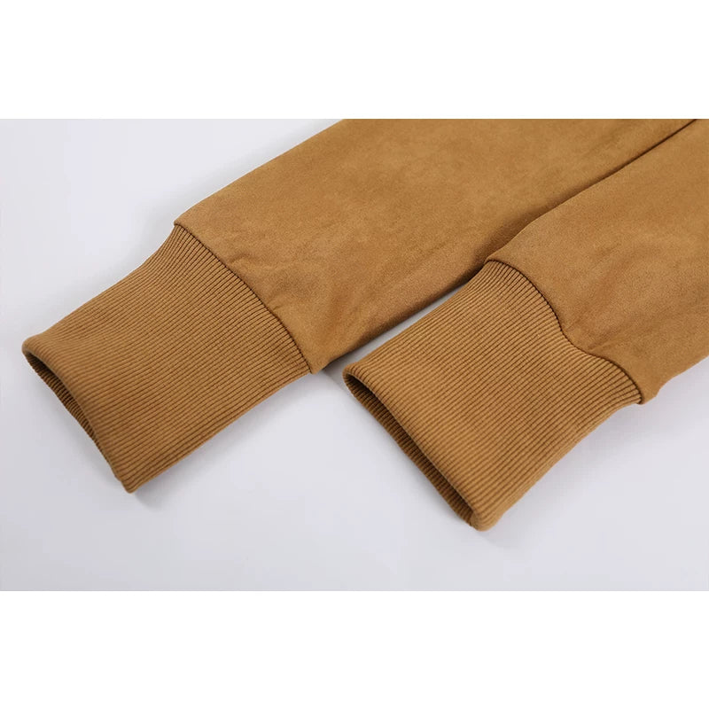 Suede-Textured Slim Fit Short Jacket