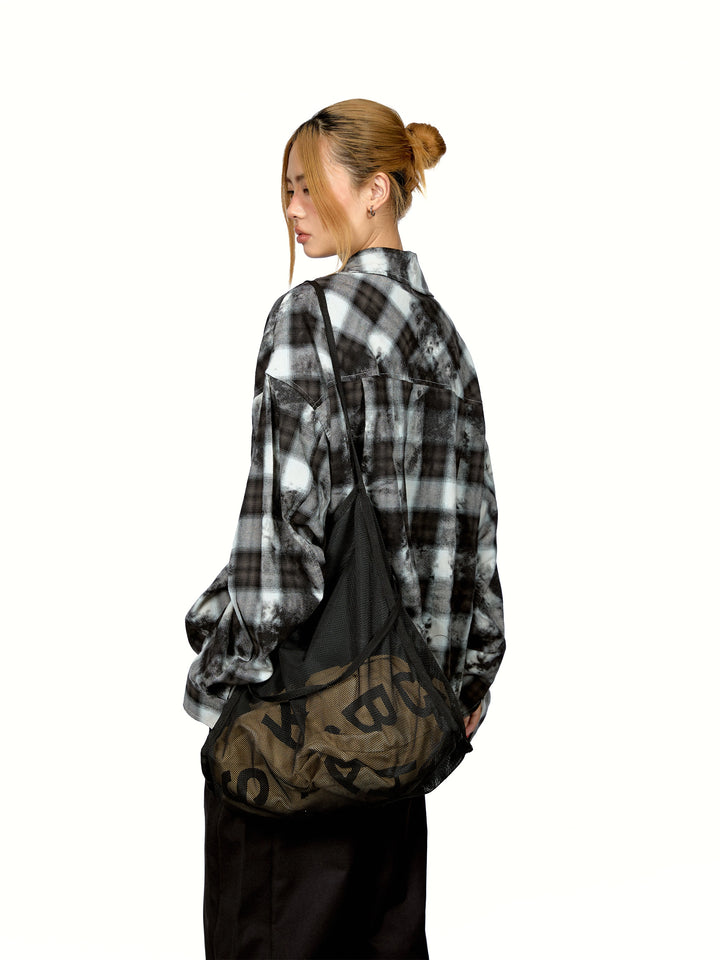 Gradient Plaid Long-Sleeve Shirt