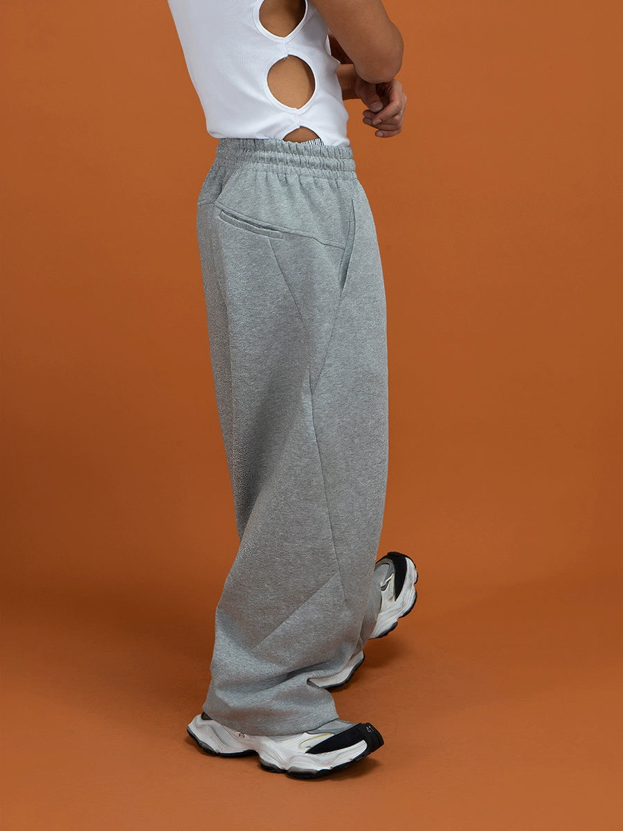 Elastic Waist Wide-Leg Casual Pants