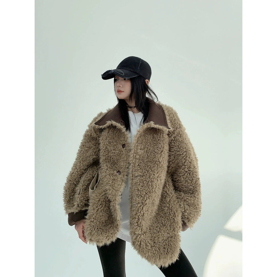 Retro Fur-Trimmed Cotton Jacket