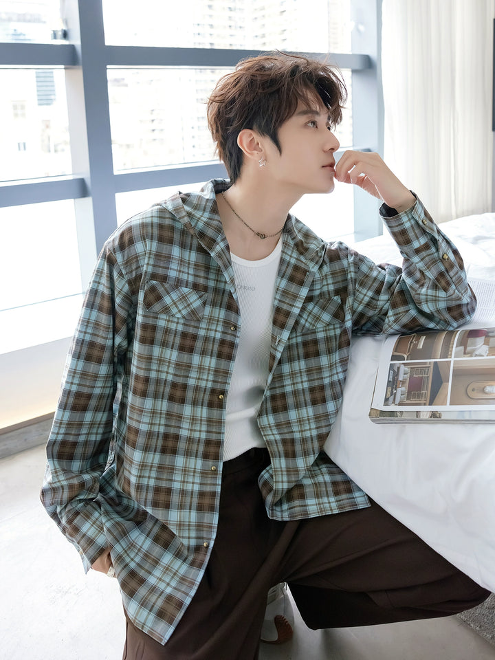 Loose Lightweight Plaid Jacket