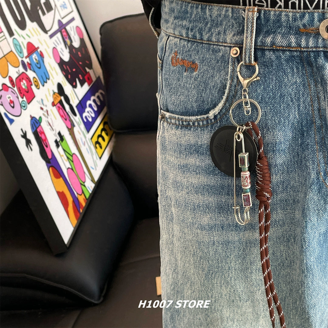 Accesorio de llavero con colgante de cadena de pantalones