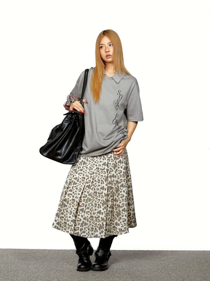 Letter Print Polo Collar Quick-dry T-shirt