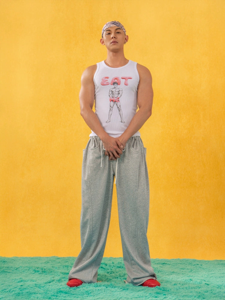 Cartoon Print Stretch Sports Vest