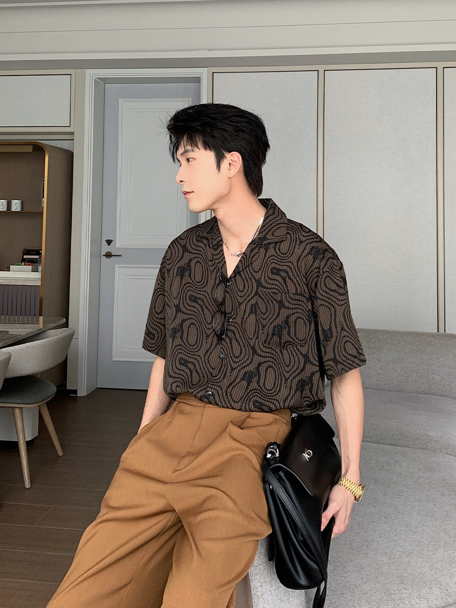 Cuban Collar Short Sleeve  Floral Shirt