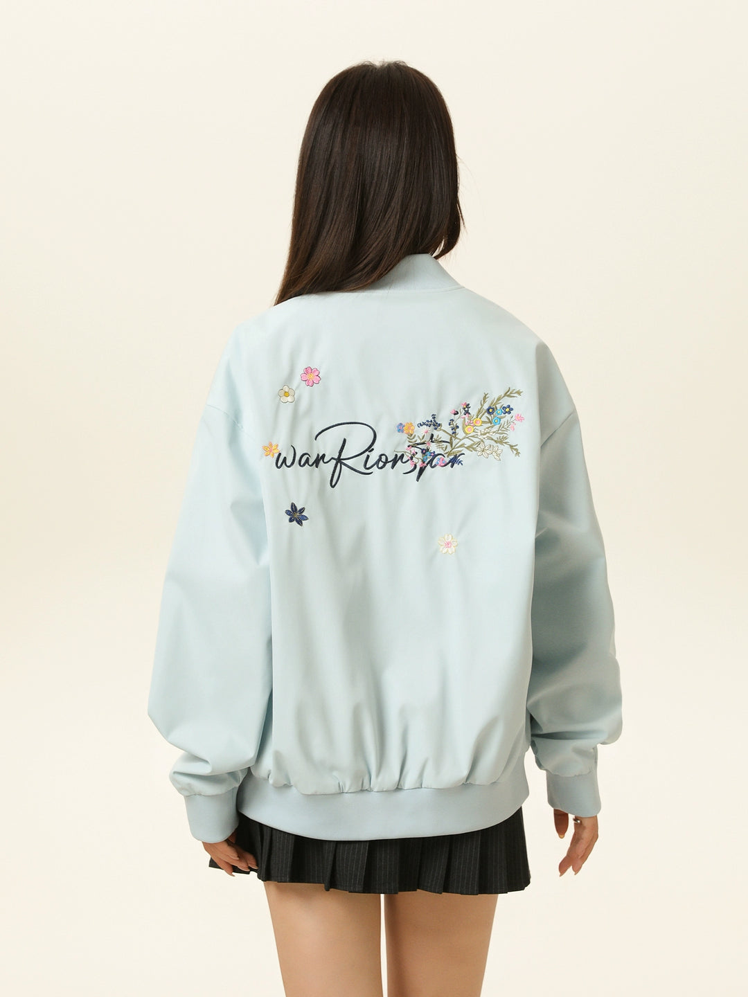Floral Letter Embroidered Pilot Jacket