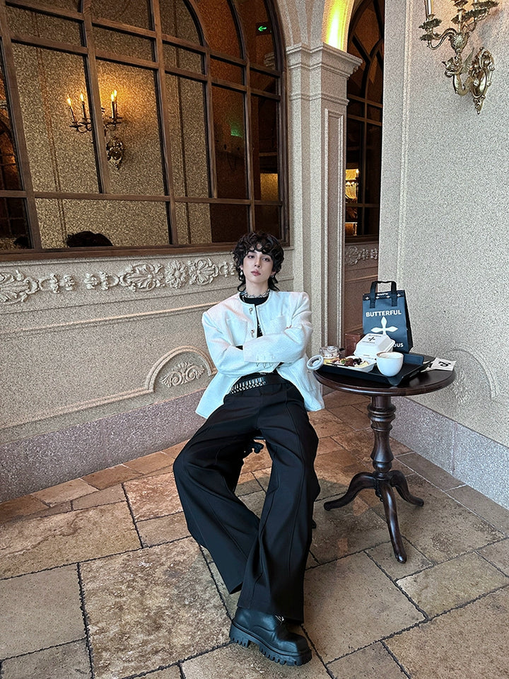 Textured Loose Fit Button-Up Jacket