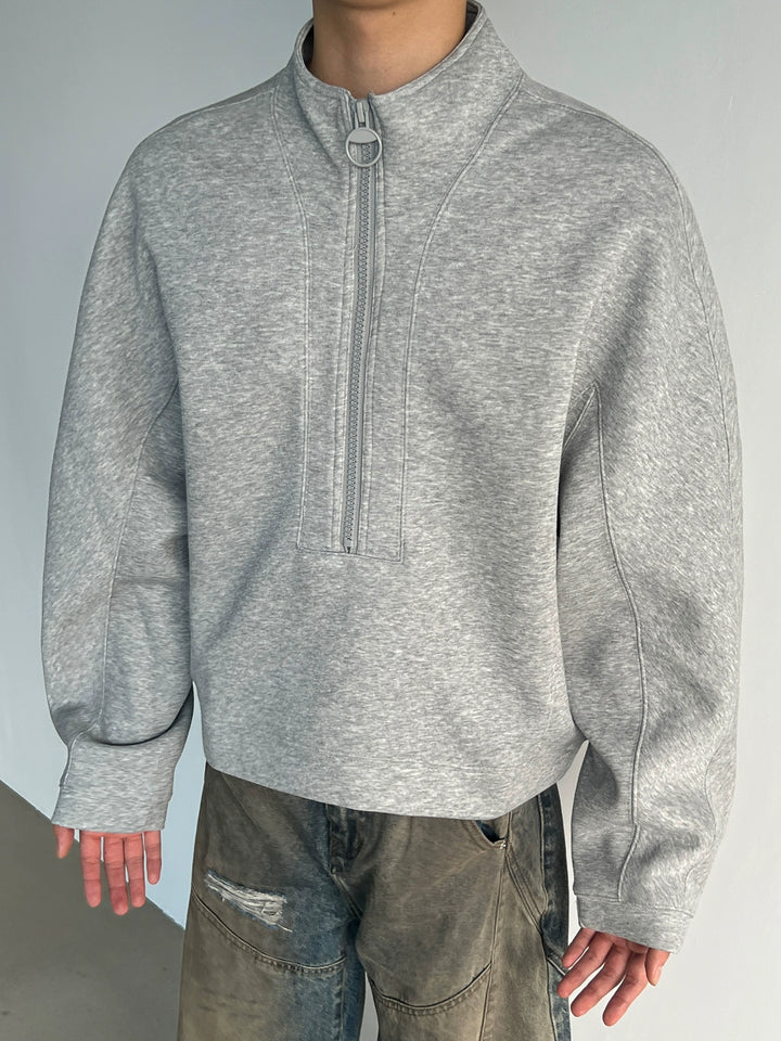 Half Zip Mock Neck Sweatshirt