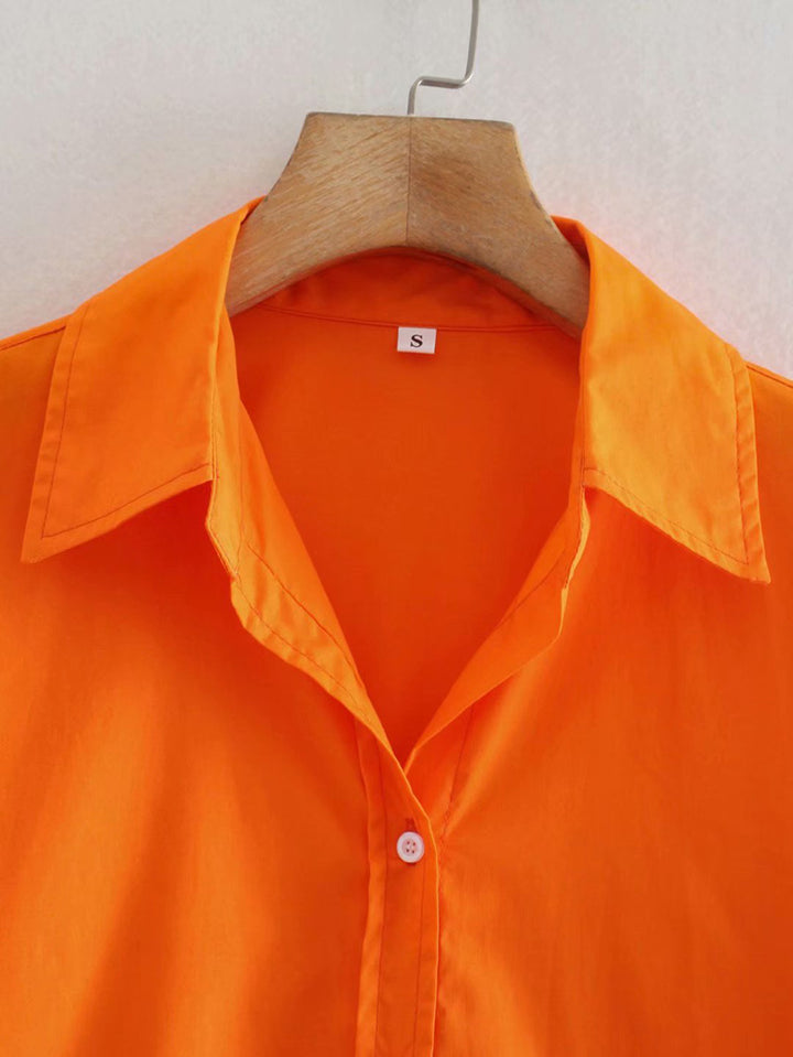 Retro Loose Fit Long Sleeve Poplin Shirt