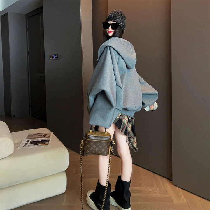 Hooded Loose Fit Casual Sweater Jacket