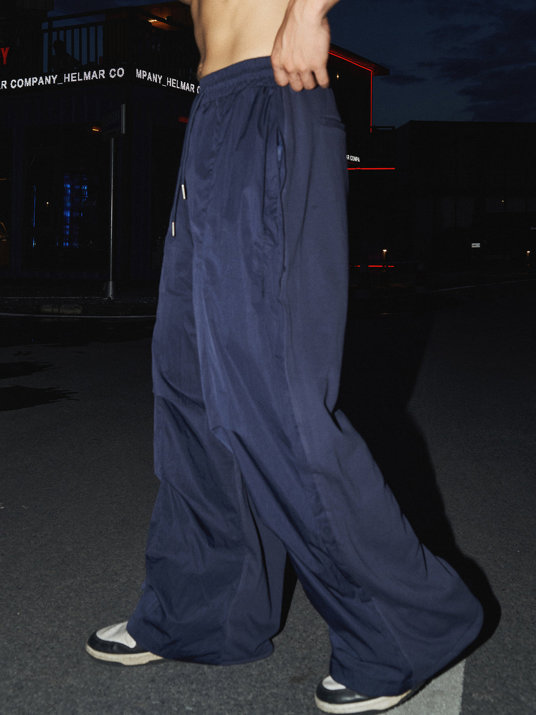 Retro Paratrooper Pleated Wide-Leg Pants