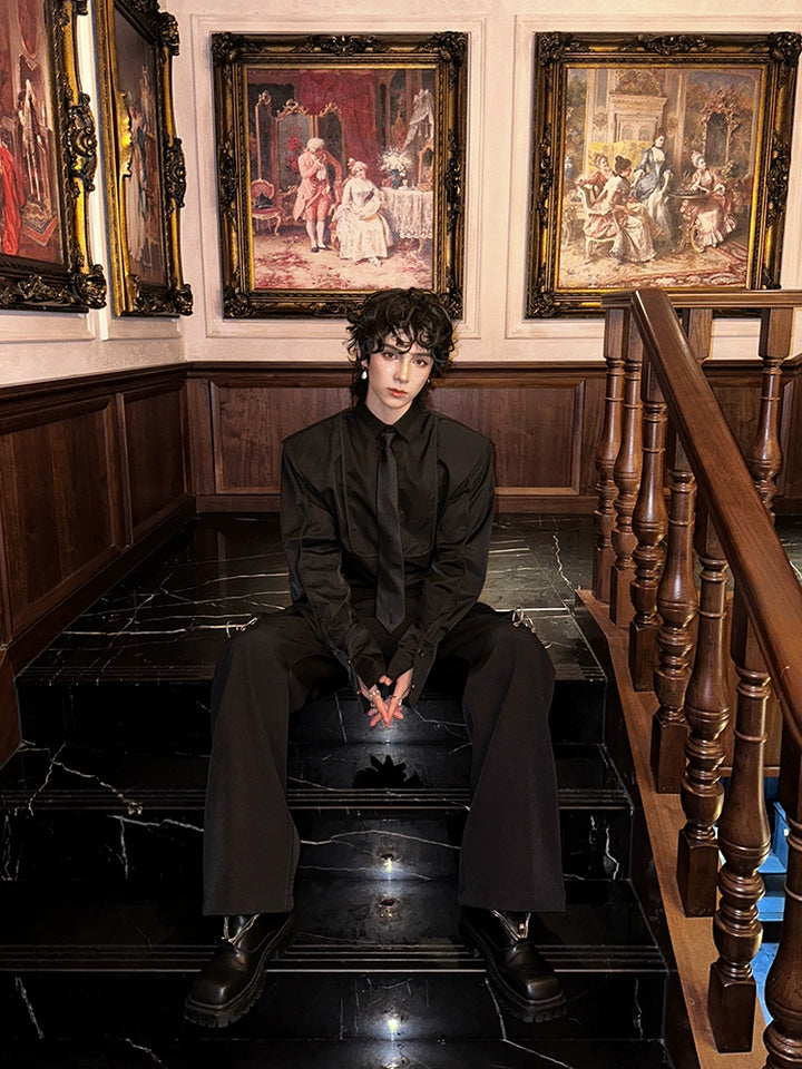 Long Sleeve Loose Fit Dress Shirt