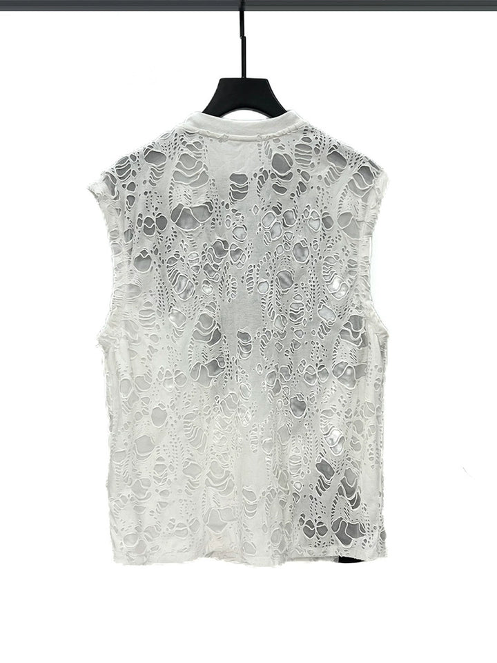 Patchwork Sleeveless Lace Sports Vest