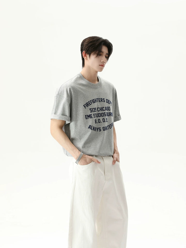 Cotton Slogan Print Loose Fit T-shirt
