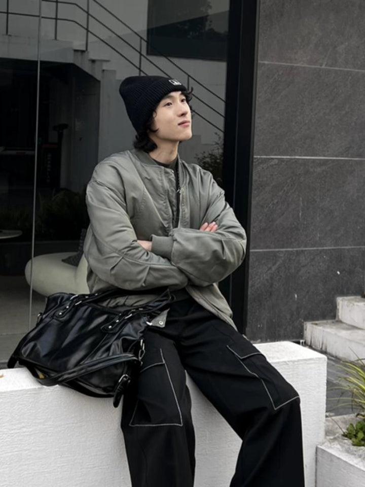 Black Multifunctional Leather Bag