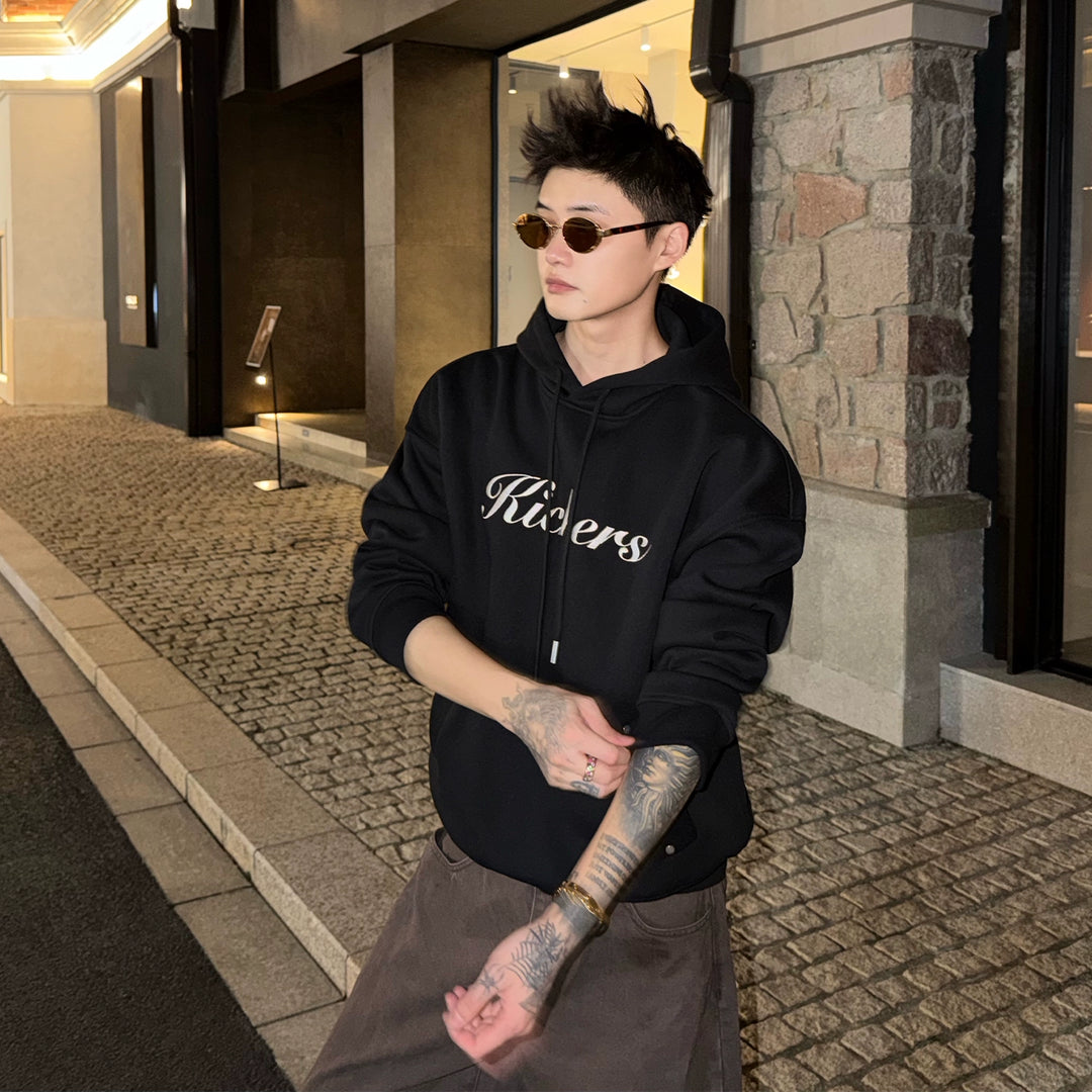 Letter Embroidery Hooded Sweatshirt