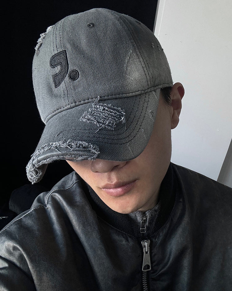 Distressed Embroidered Large Fit Baseball Cap