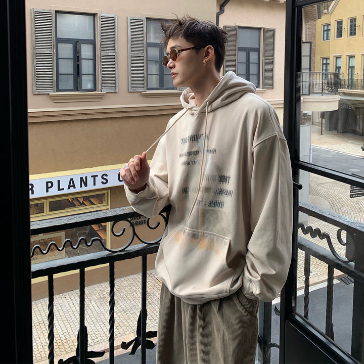 Portrait Print Drawstring Hoodie