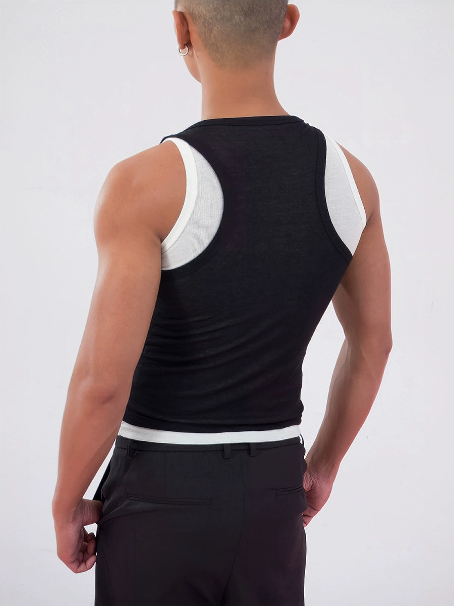 Double Layer Sleeveless Stacking Sports Vest