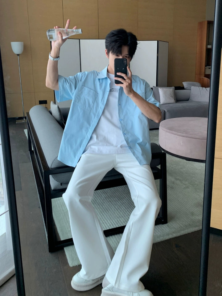 Flared Casual Anti-Wrinkle Draped Pants