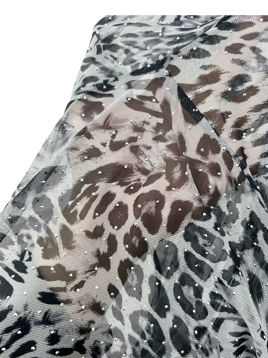 Mesh Leopard Print Quick-Drying Pullover