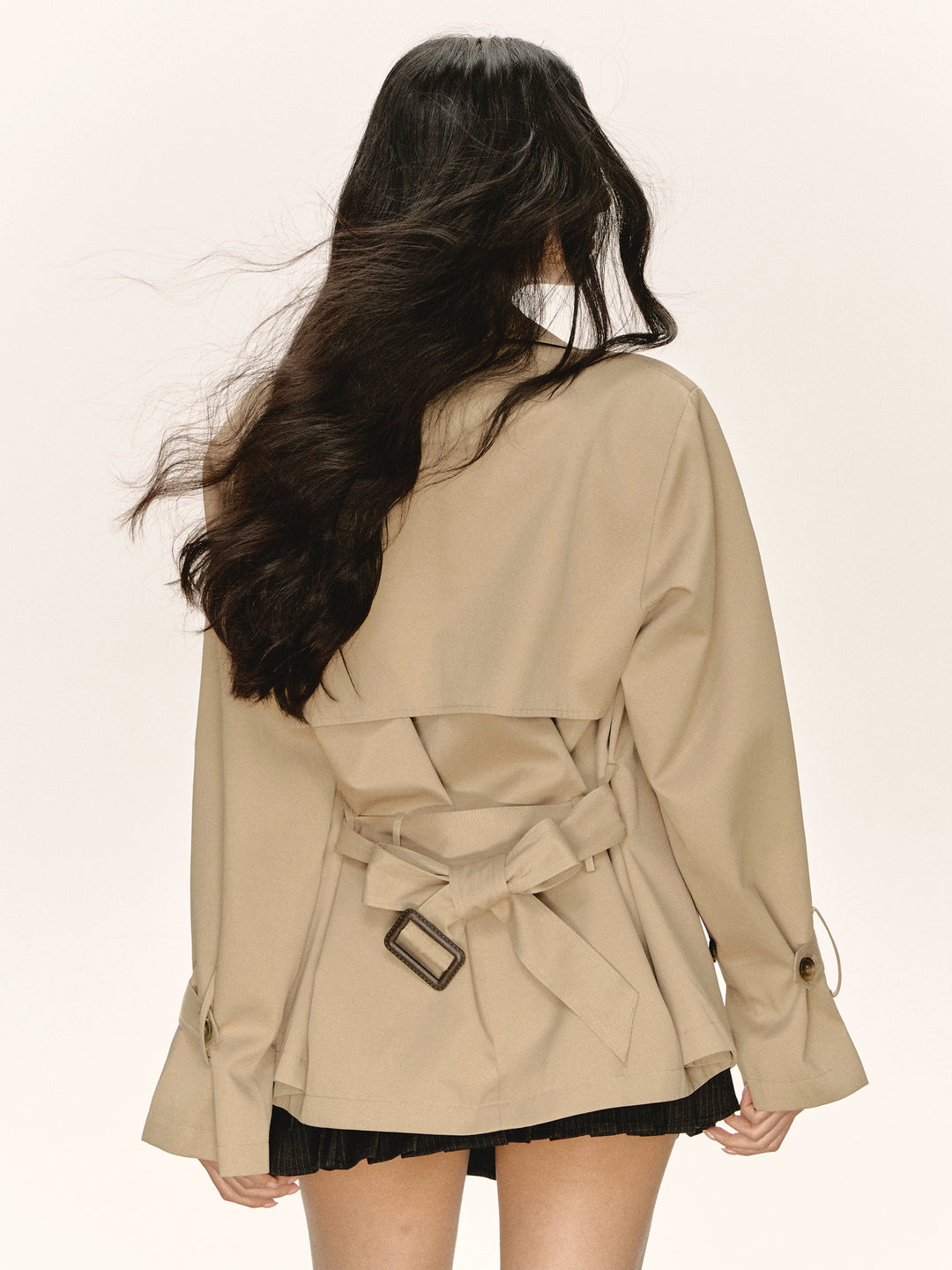 Retro Belted Short Trench Jacket