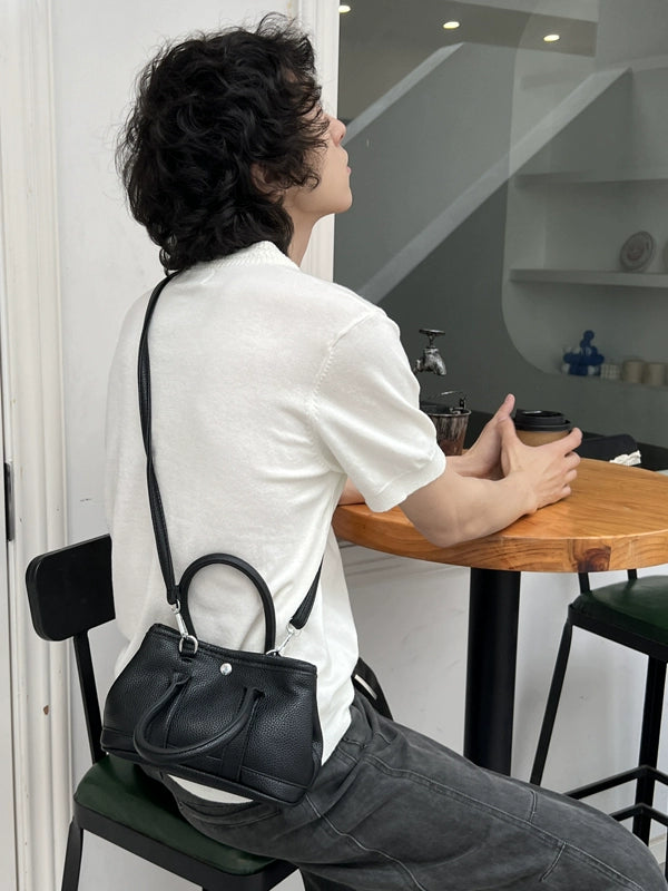Black Shoulder Bag with Top Handle