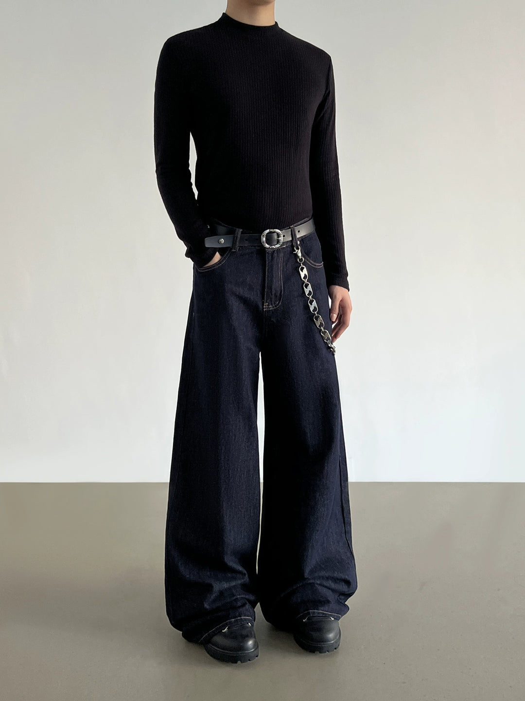 Weite A-Linie Baggy Jeanshosen