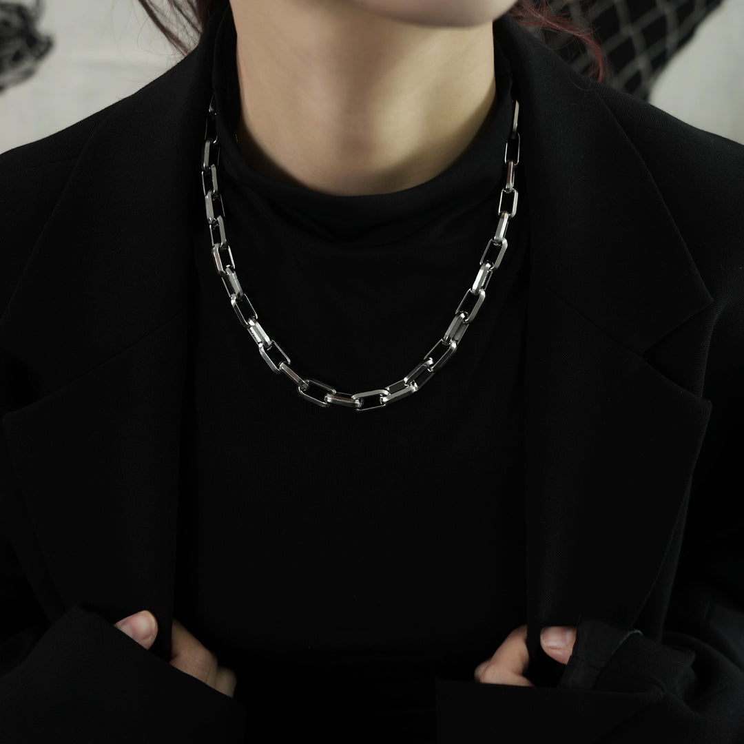 Chunky Metal Cuban Link Chain Necklace