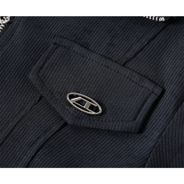 Zip Front Short Sleeve Cardigan Top