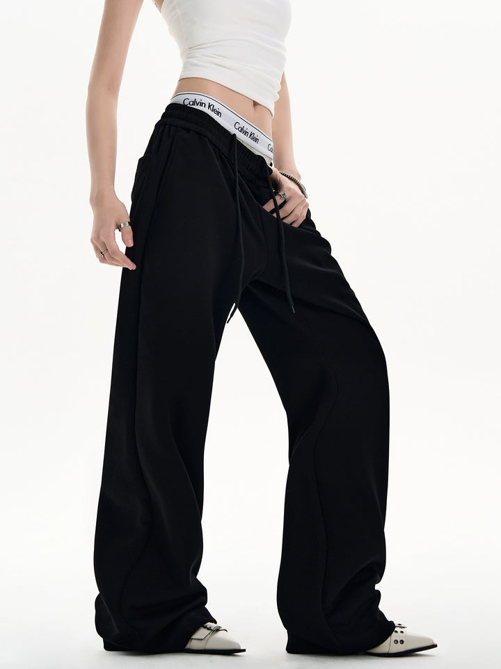 Uitlopende Sweatpants met Touwsluiting in de Taille